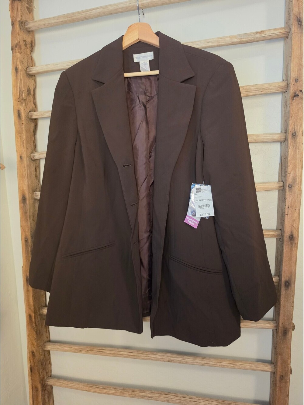 Worthington Women's Deep Chocolate Brown Blazer Size 18W